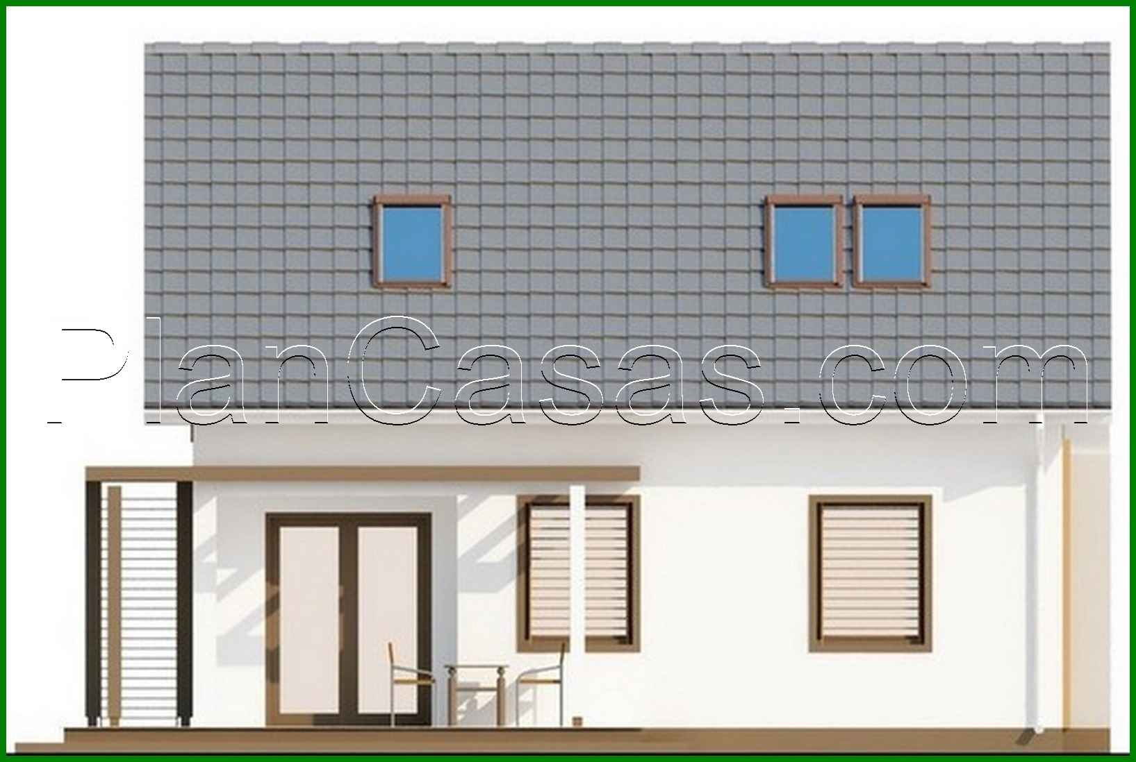 Visualization gallery - The project of a white cottage with an attic, made in the classical style