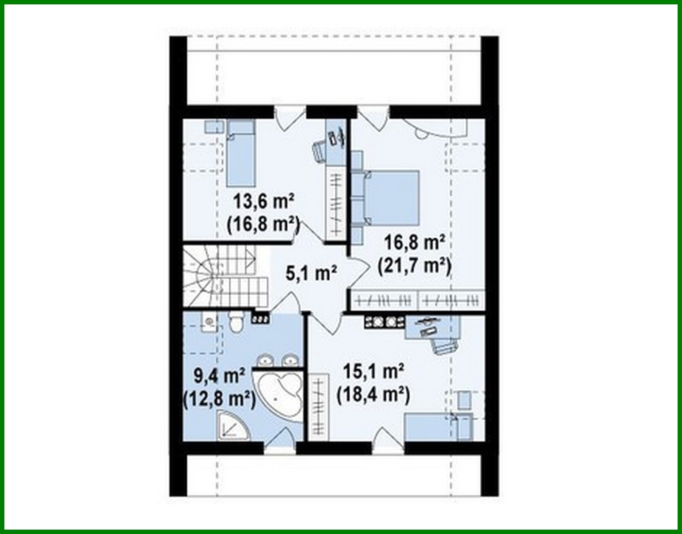 Visualization gallery - A project of a practical cottage with an unusual attic and a brick facade