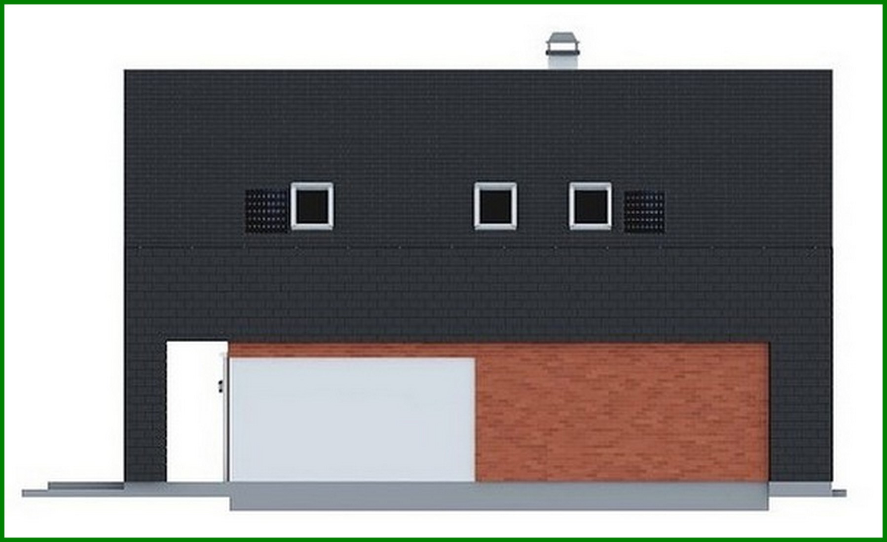 Visualization gallery - A project of a practical cottage with an unusual attic and a brick facade