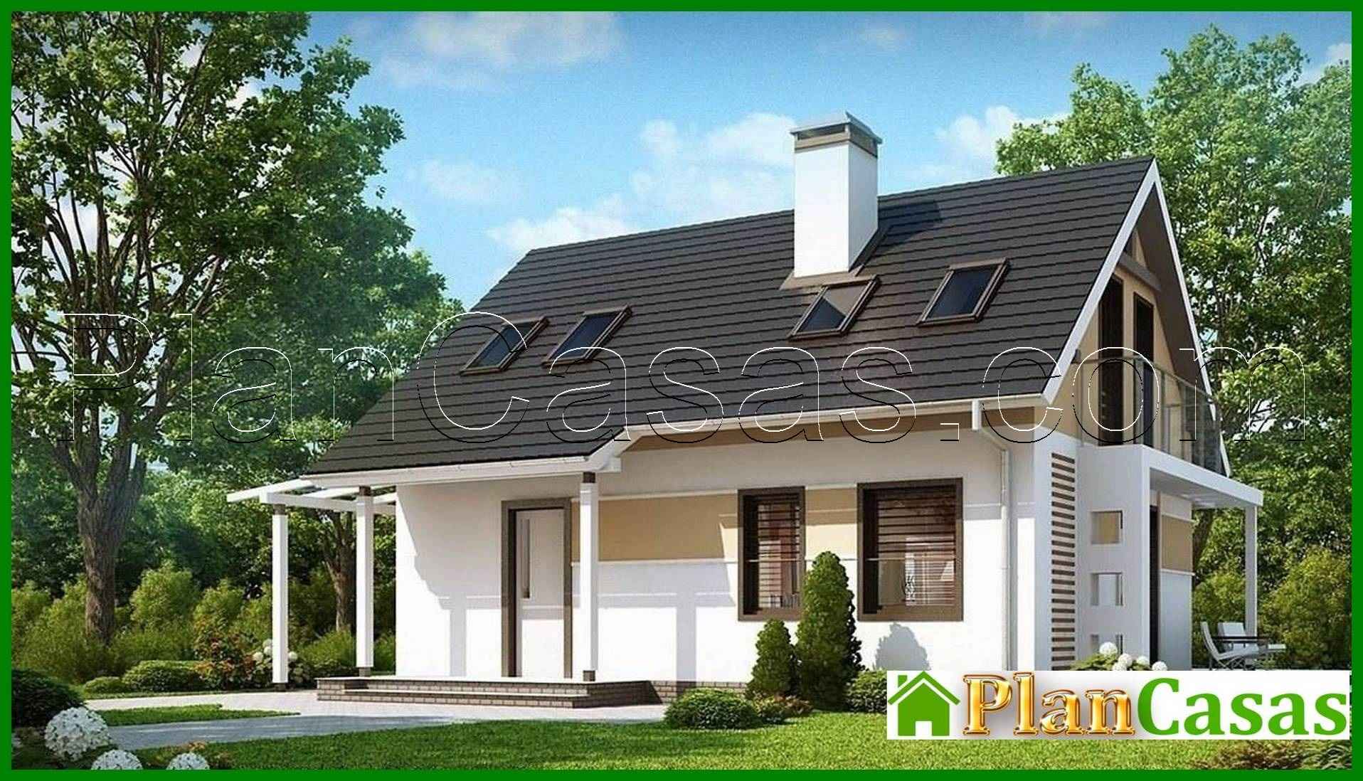 Visualization gallery - The project of an economical inexpensive house with a canopy for 1 car