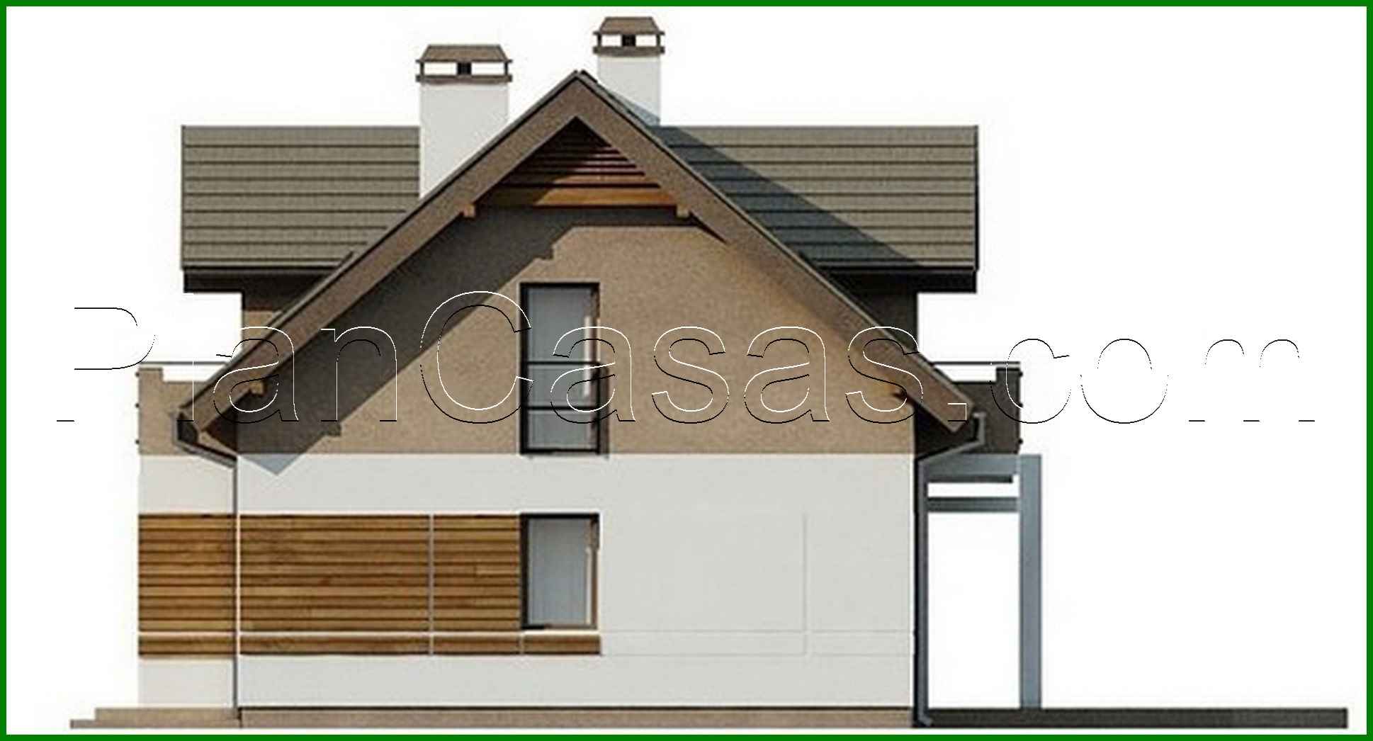 Visualization gallery - The project of a cozy beautiful cottage with an attic and an original facade