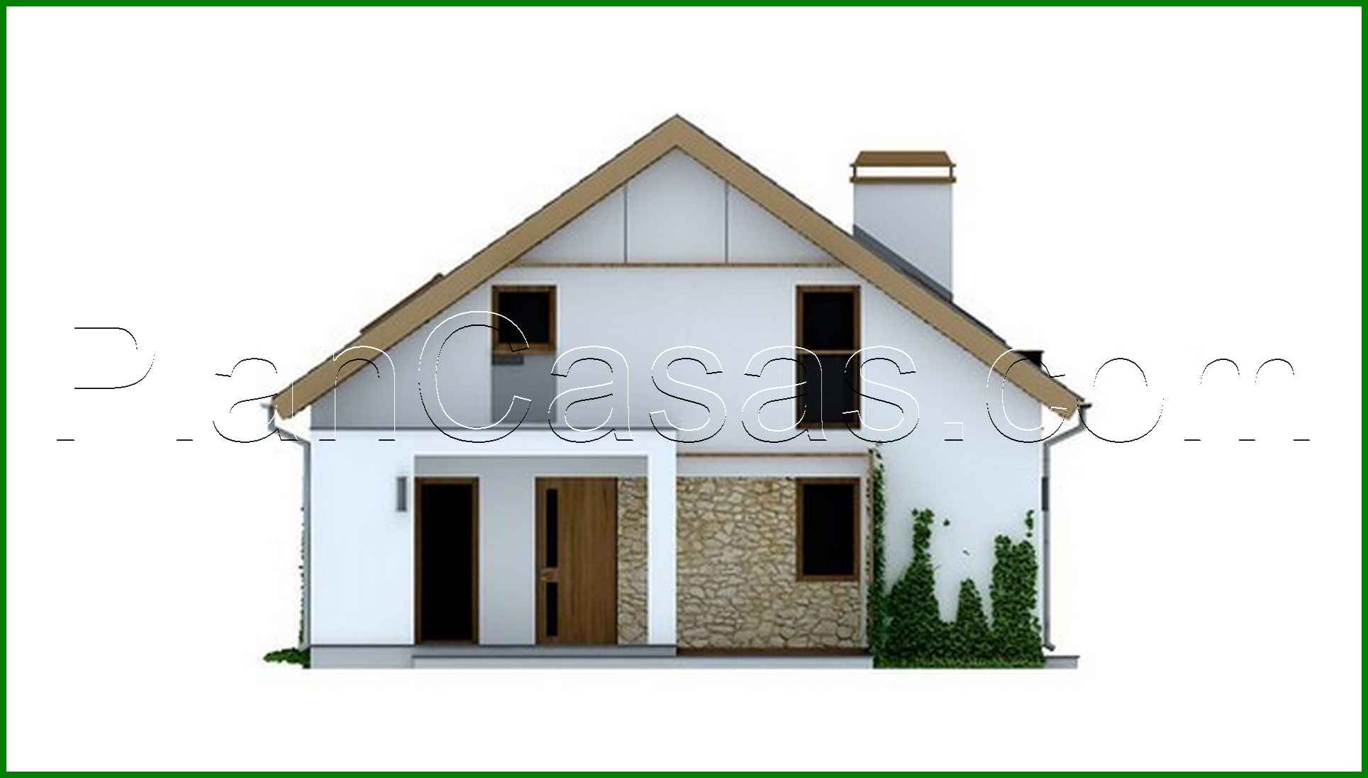 Visualization gallery - The project of a classic medium-sized cottage with a gable roof