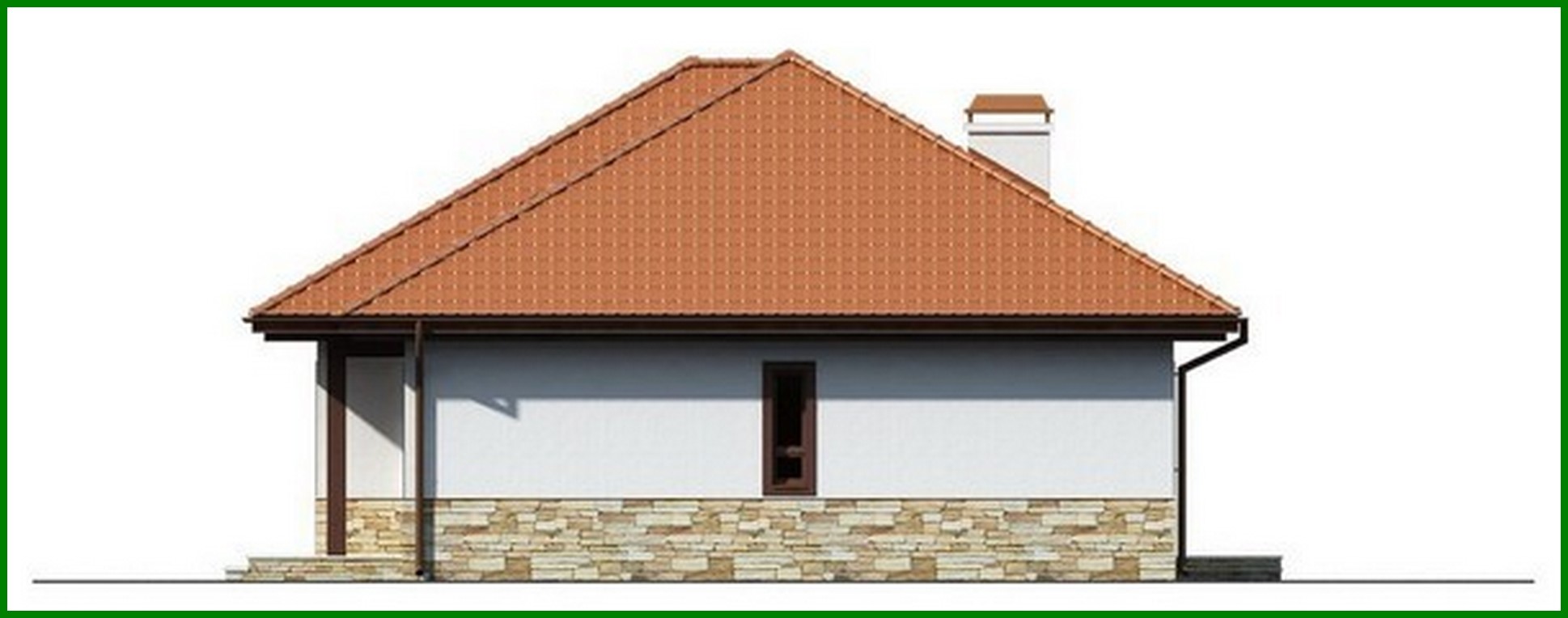 Visualization gallery - The project of a one-story house with a sloping roof