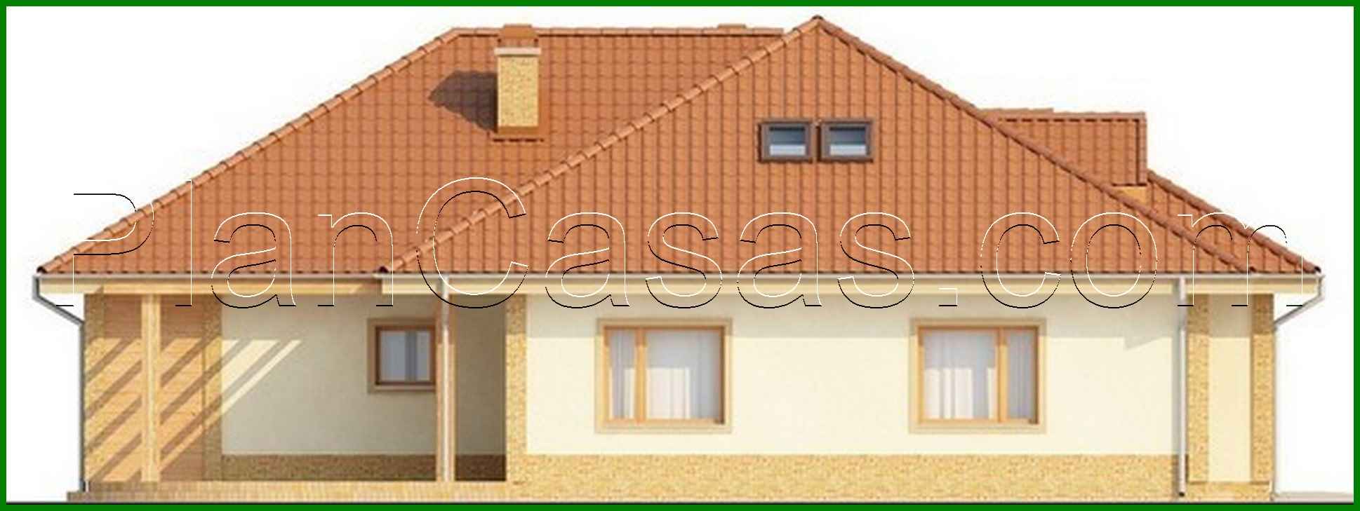 Visualization gallery - Single-storey cottage project with a garage for 2 cars