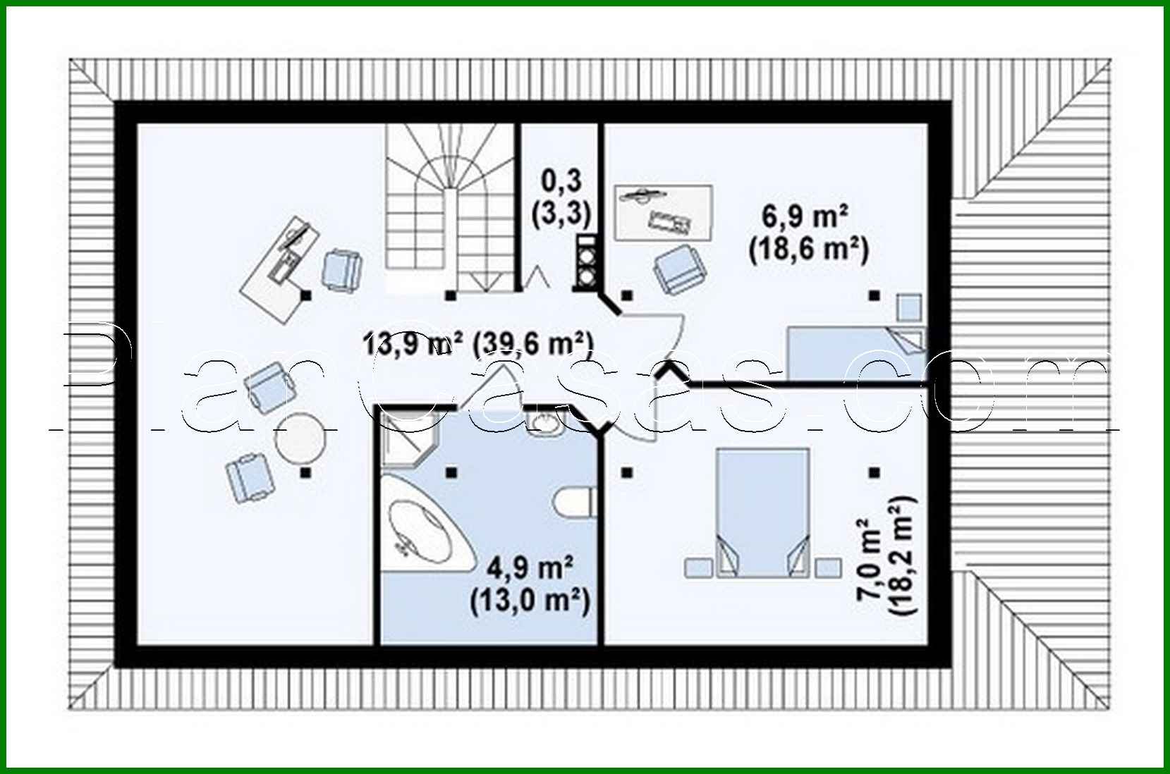 Visualization gallery - The classic design of a 1.5-storey cottage