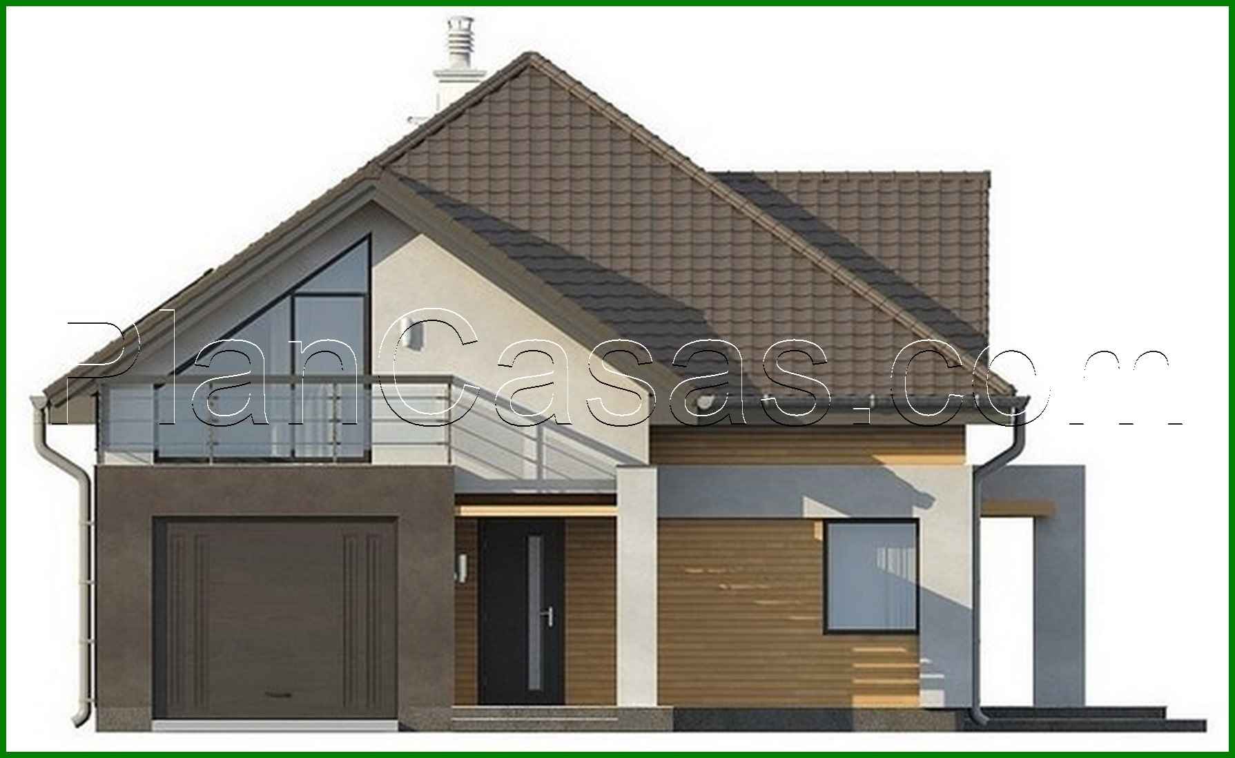 Visualization gallery - Project of a cottage with a frontal garage