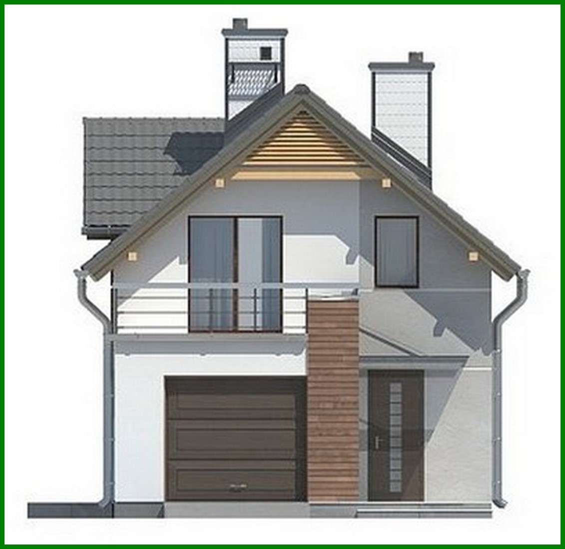 Visualization gallery - Project of a house with a garage for a narrow plot