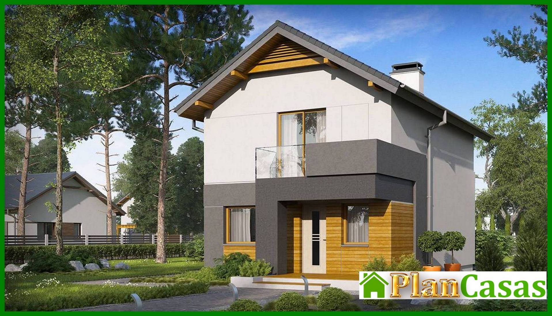 Visualization gallery - The project of a two-story cottage for a narrow site