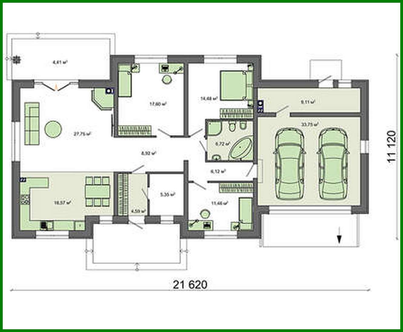 Visualization gallery - Single-storey house project with a large garage