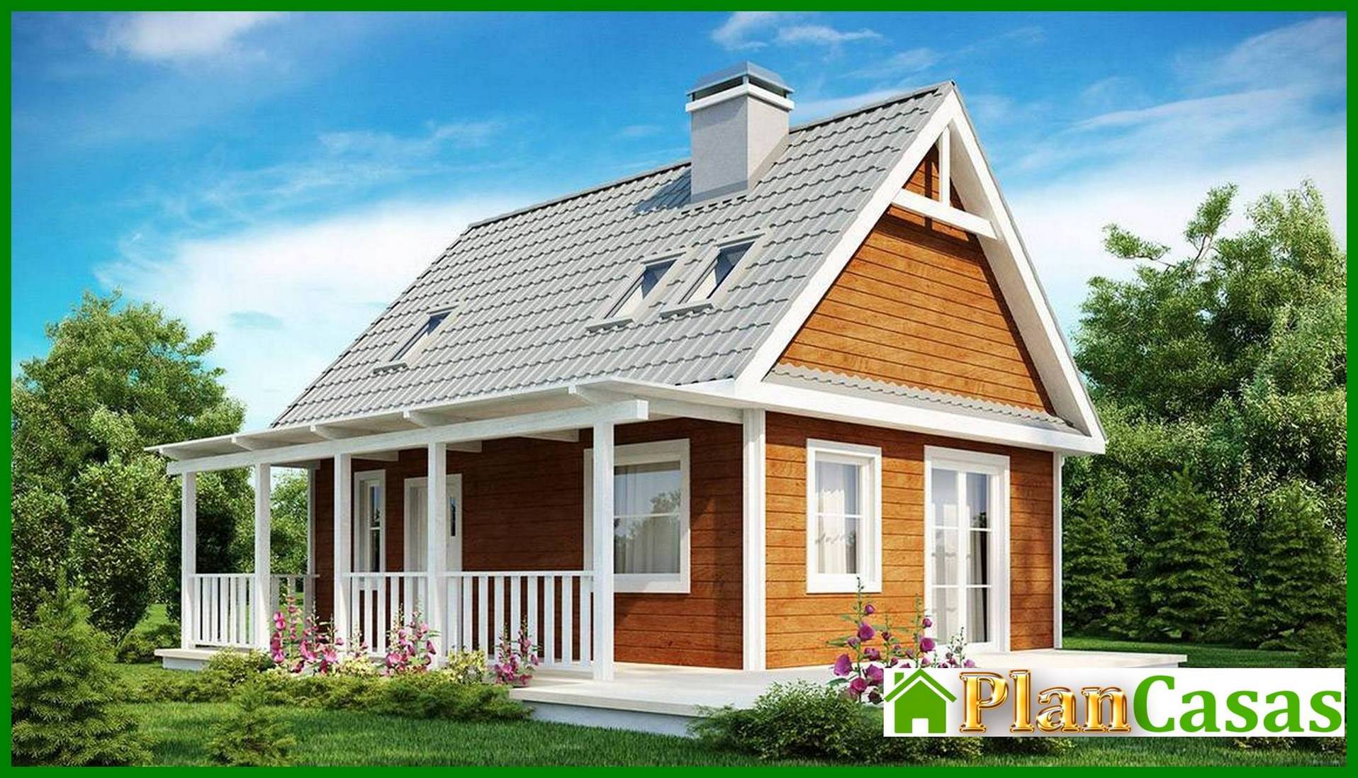 Visualization gallery - The project of a small country house with a front terrace