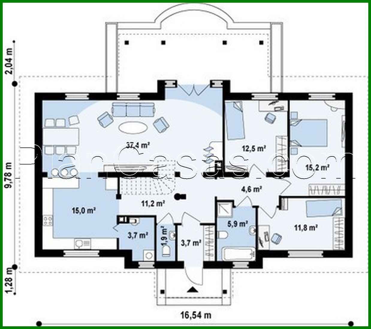 Visualization gallery - The project of a symmetrical one-story house