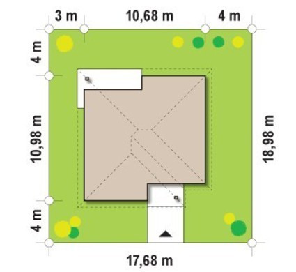 Visualization gallery - One-storey house project with a covered terrace