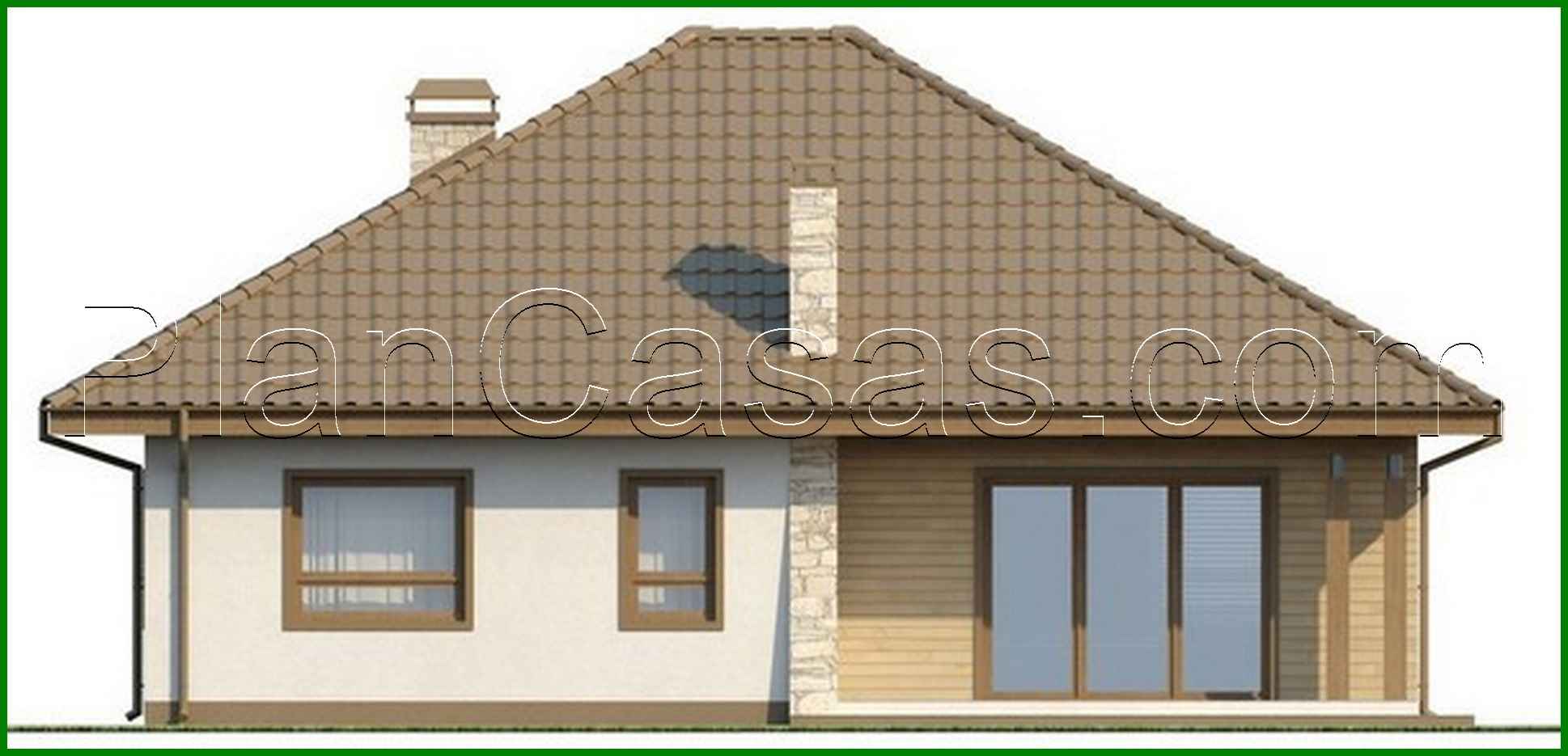 Visualization gallery - The project of a large one-story cottage with a garage for two cars