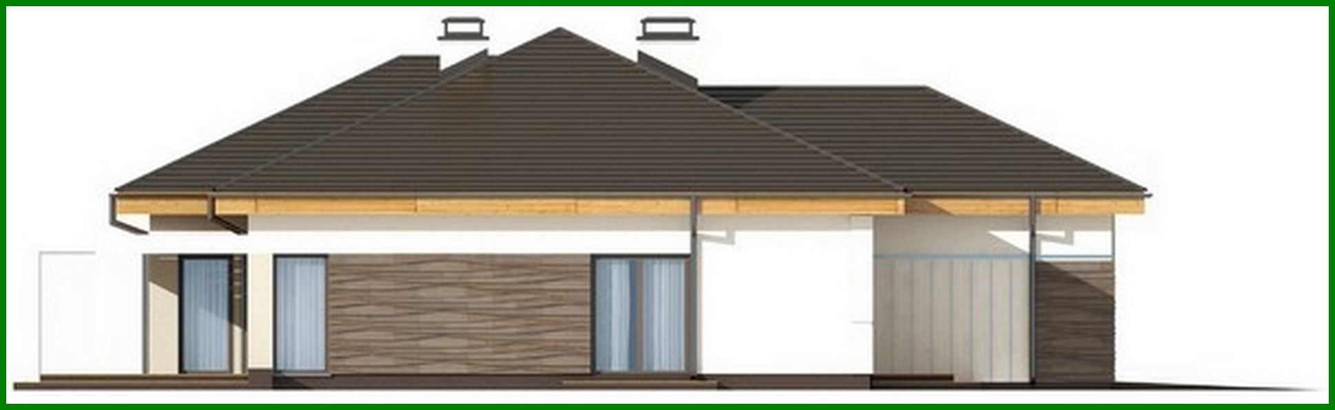 Visualization gallery - Single-storey house project with frontal garage