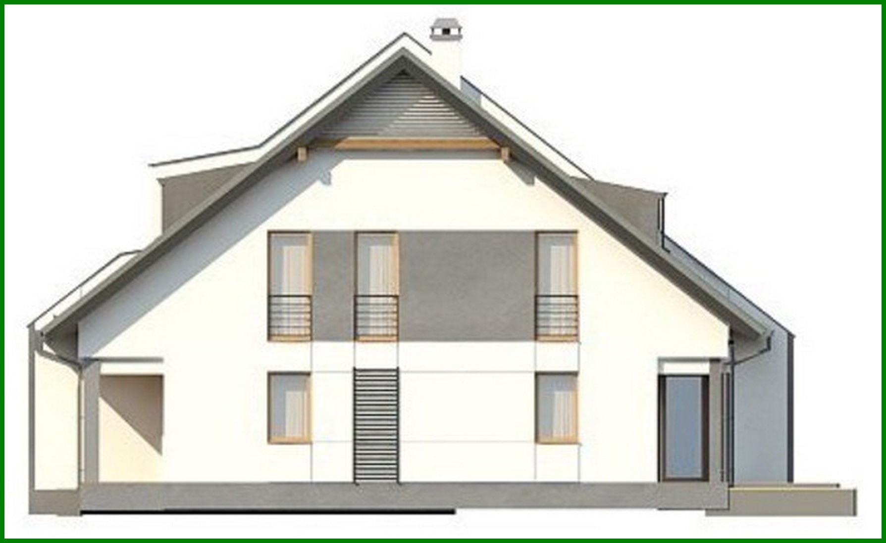 Visualization gallery - The project of a cottage for two families with a garage