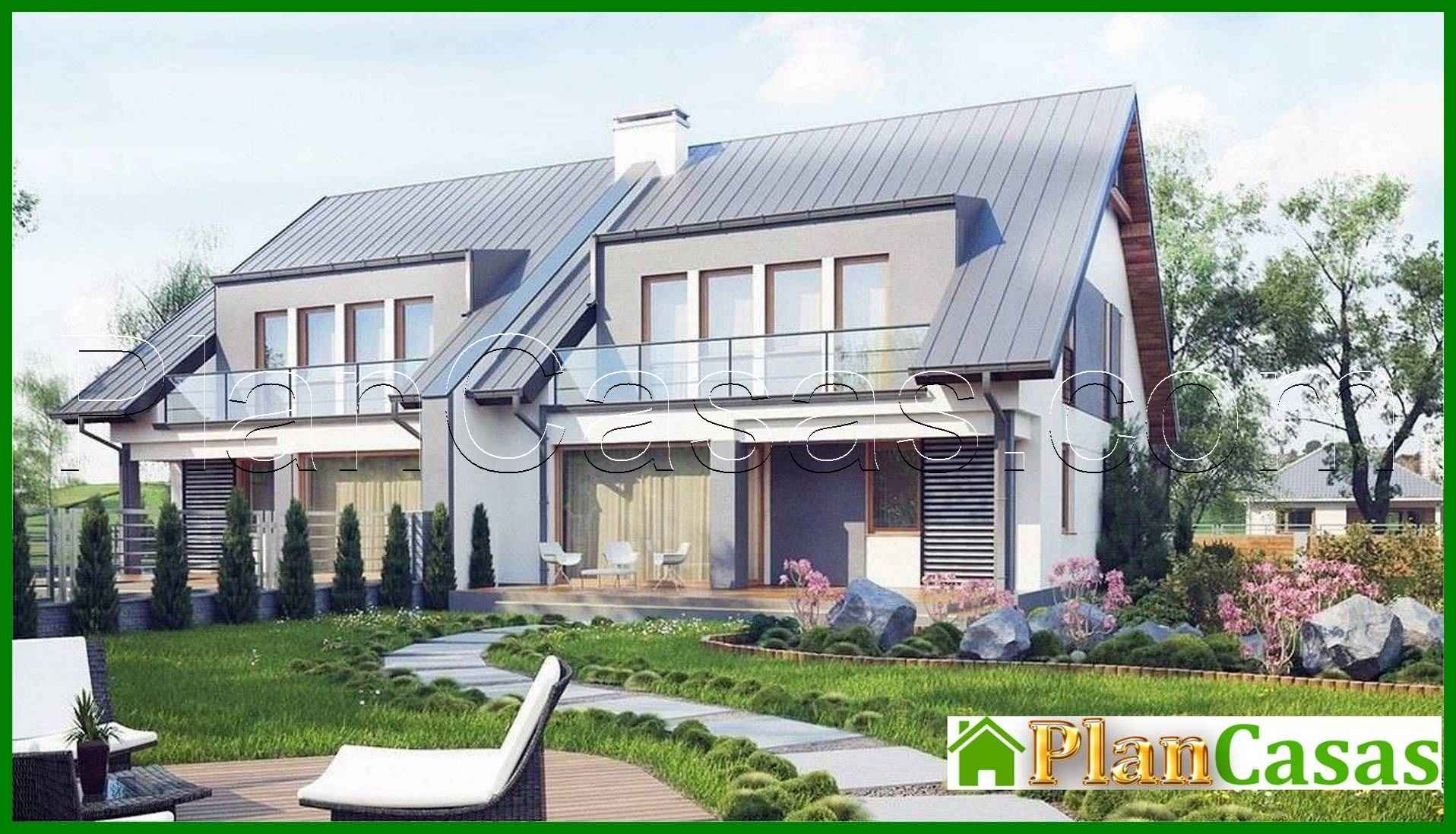 Visualization gallery - The project of a cottage for two families with a garage