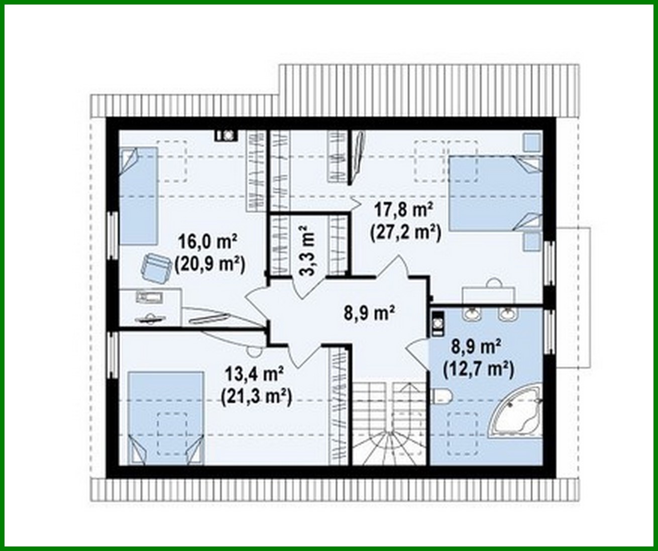 Visualization gallery - Cottage with bay window in the dining room