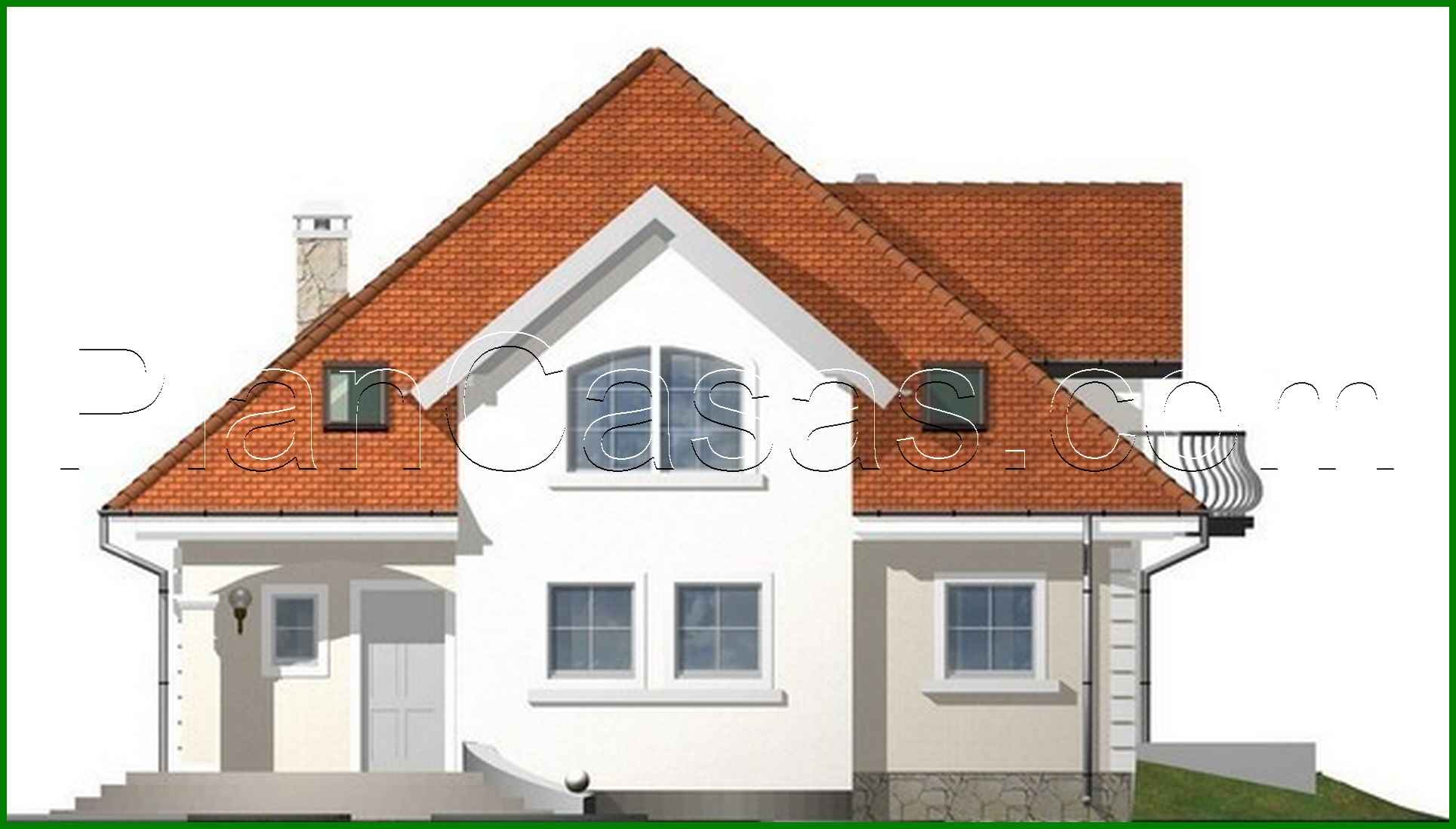 Visualization gallery - The project of a cottage with an attic and a brick facade