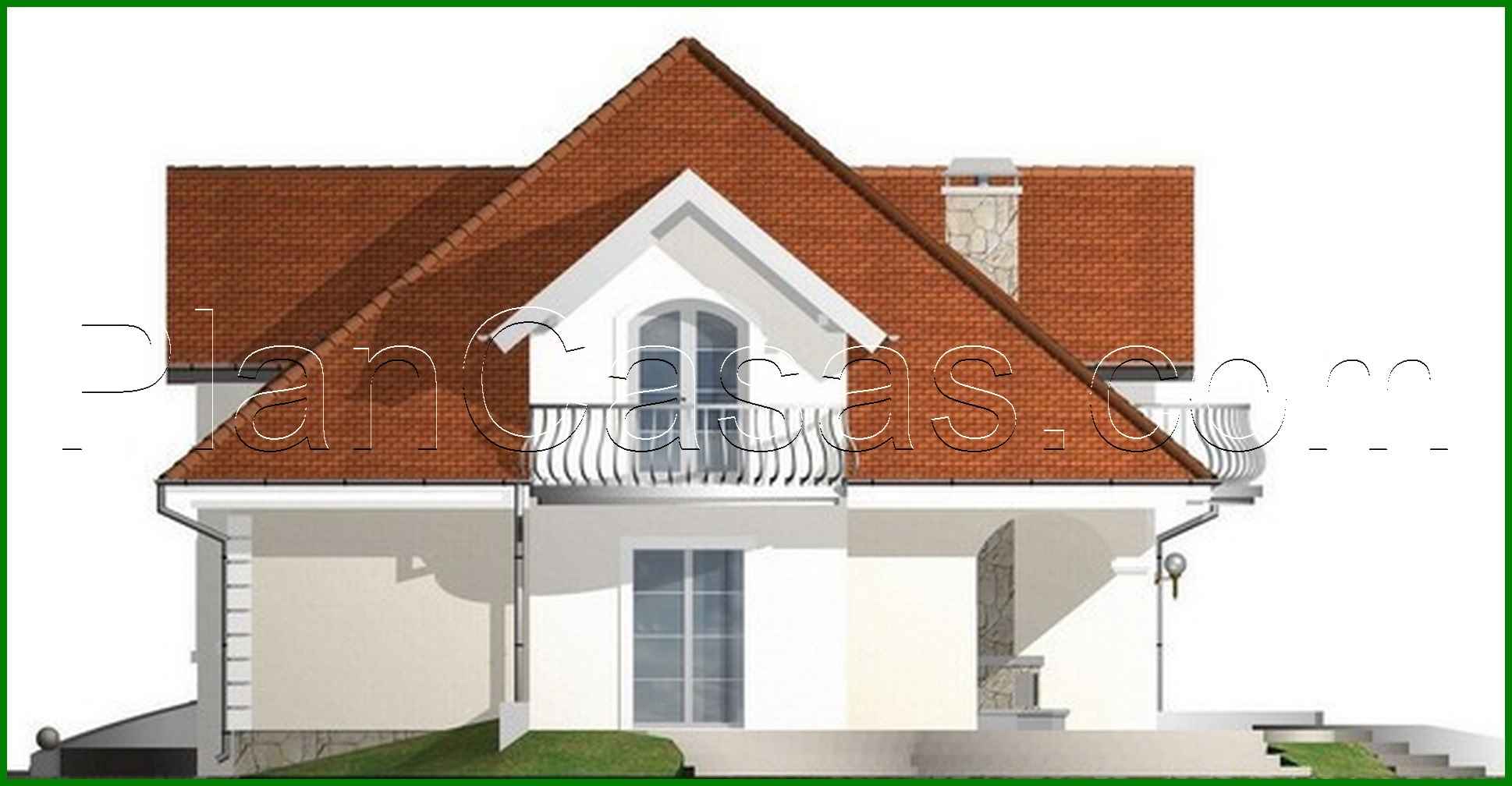 Visualization gallery - The project of a cottage with an attic and a brick facade