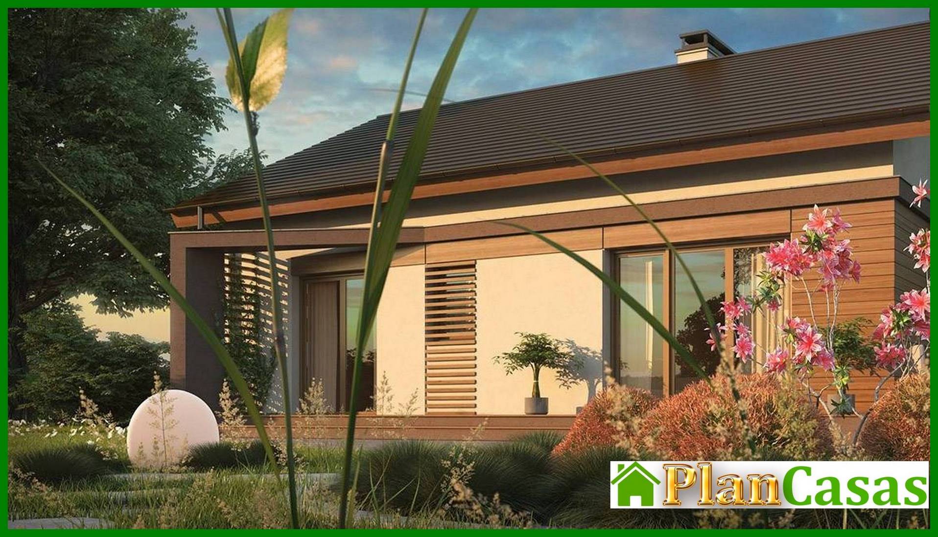 Visualization gallery - The project of a classic one-story country house with an attic and a gable roof