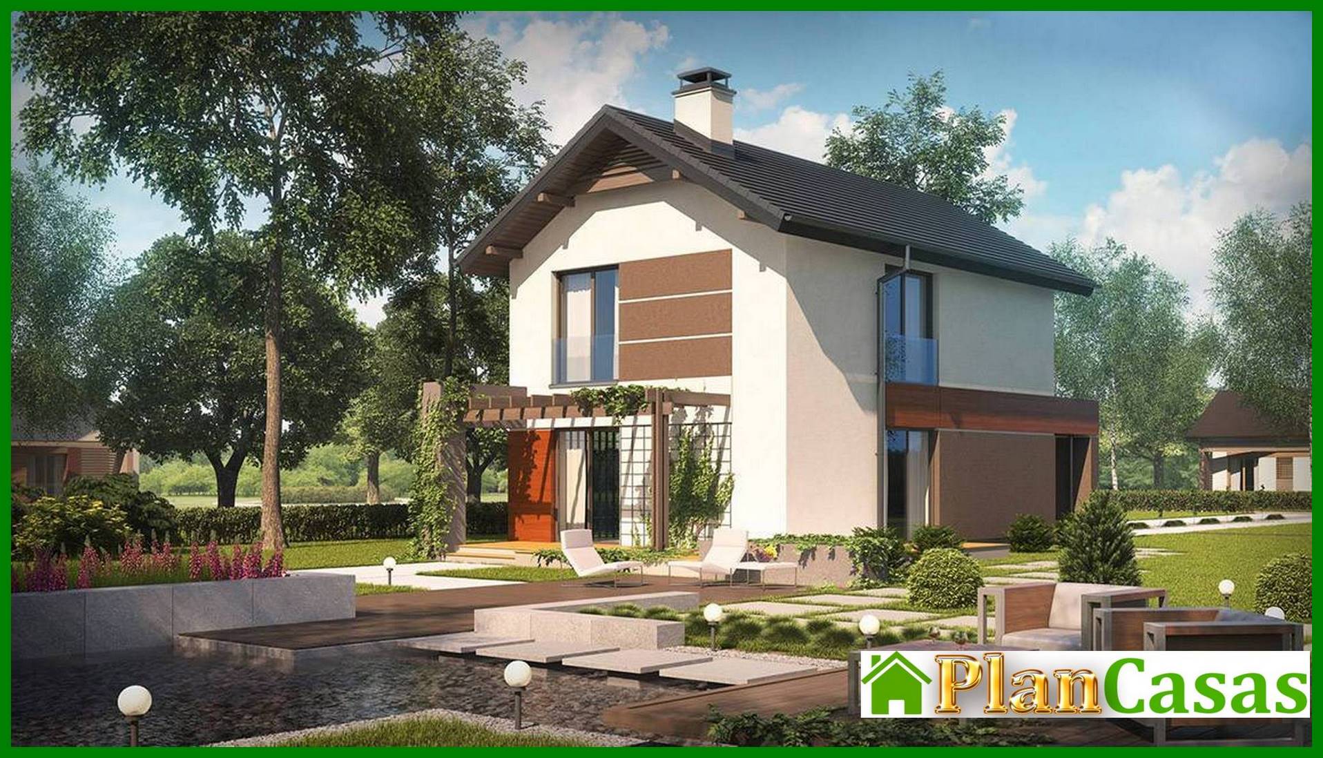 Visualization gallery - The project of a two-story cottage with a garage