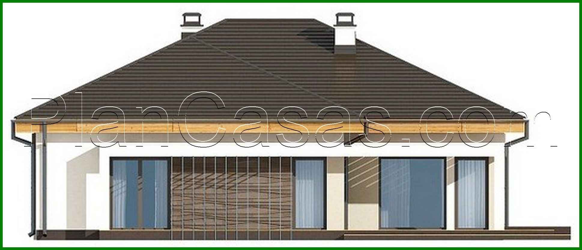 Visualization gallery - Project of a one-story house with a garage for two cars