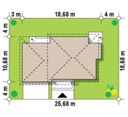 Visualization gallery - The project of a two-story cottage with a garage for two cars