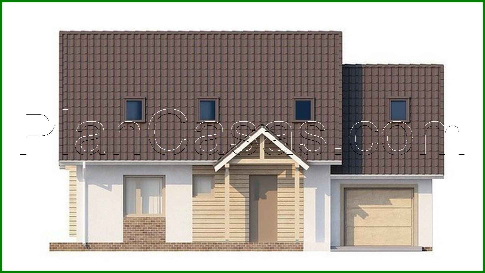 Visualization gallery - Project of a stylish house with an attic and a garage