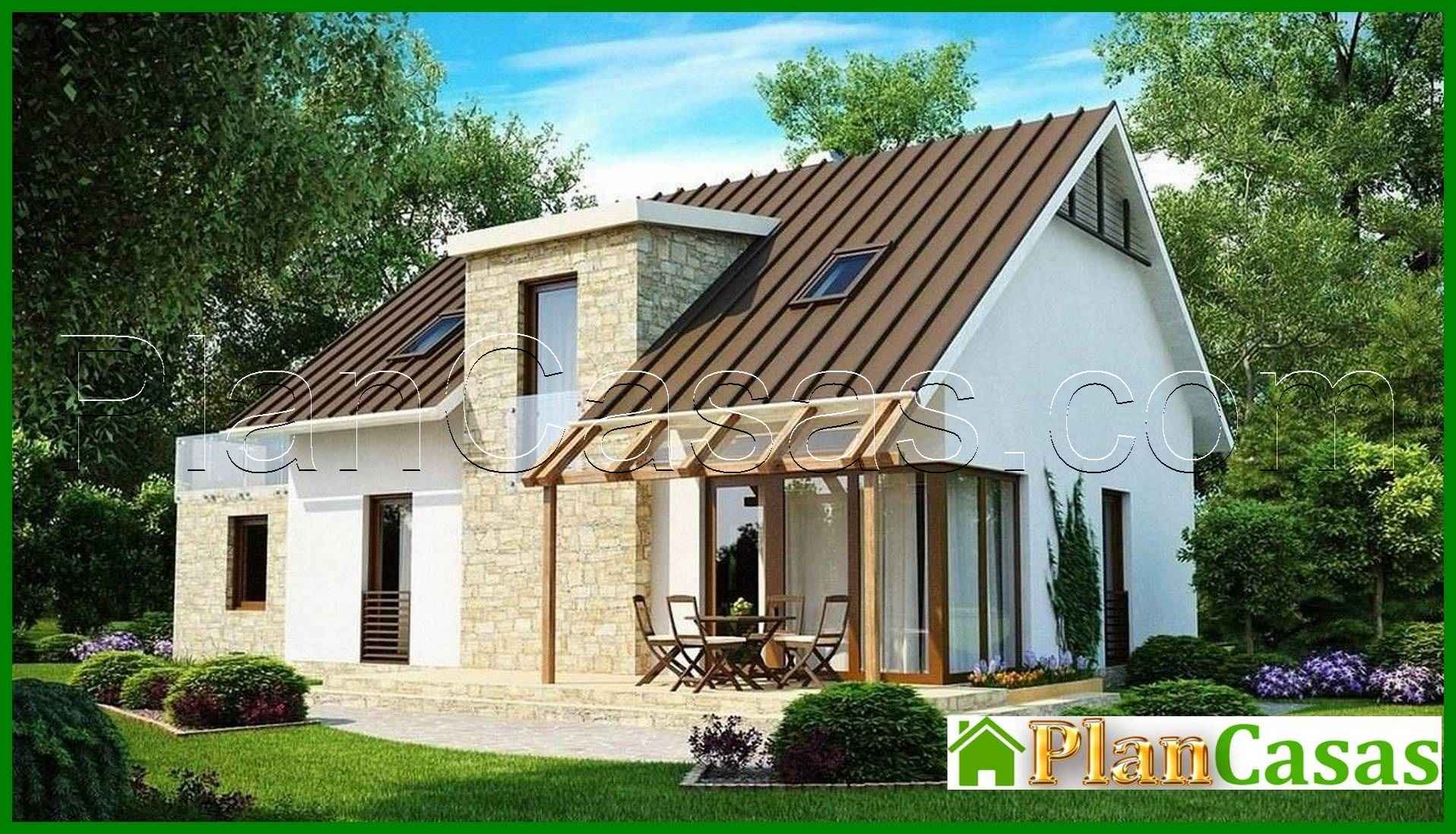 Visualization gallery - Project of a cottage with an attic, an office and a terrace above the garage