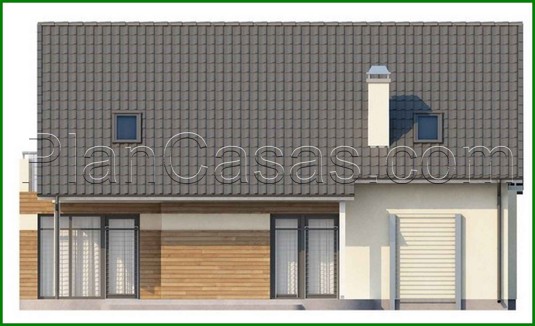 Visualization gallery - Cottage project with garage, balcony and bay window