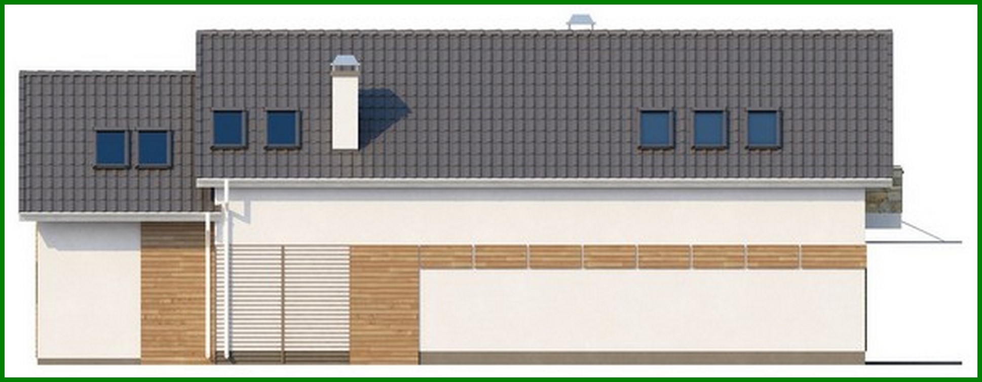 Visualization gallery - A project of a cottage with a bay window and an attic for a narrow plot