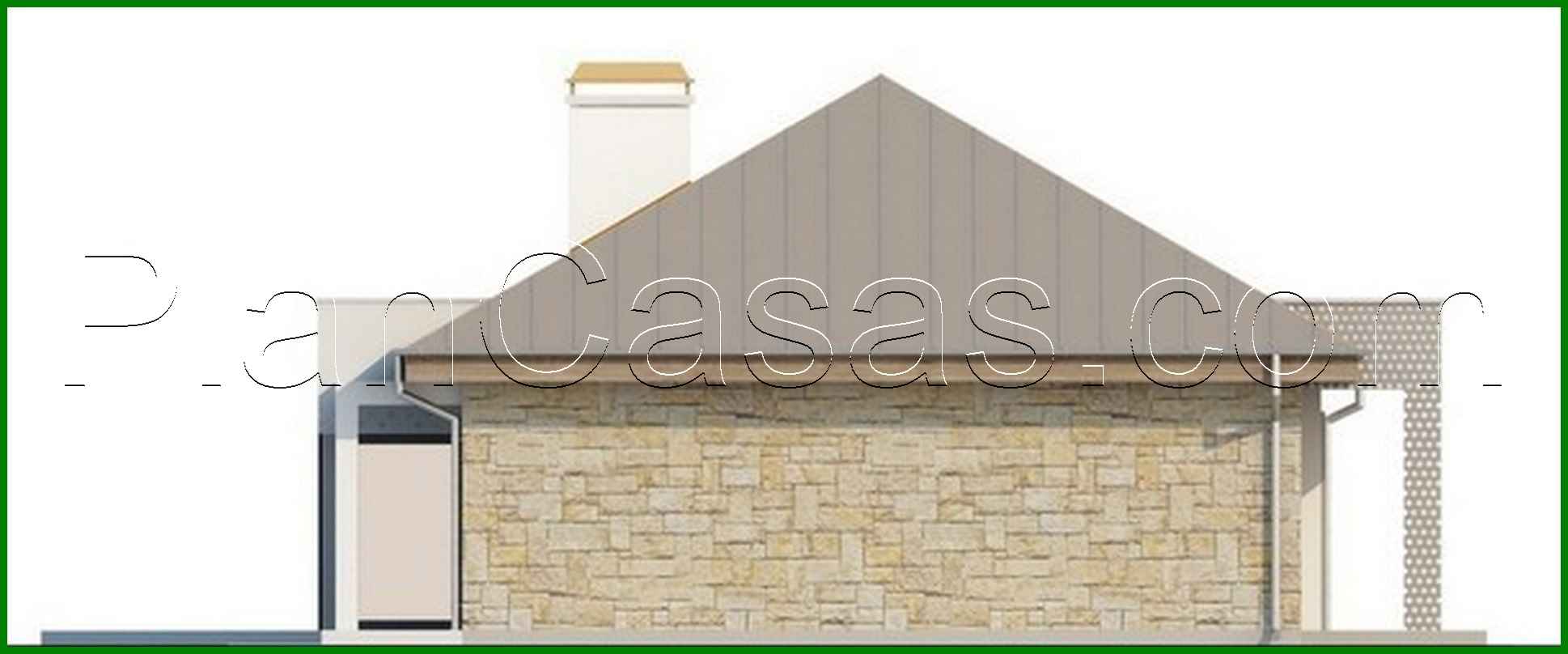 Visualization gallery - Single-storey cottage project with garage, with private area