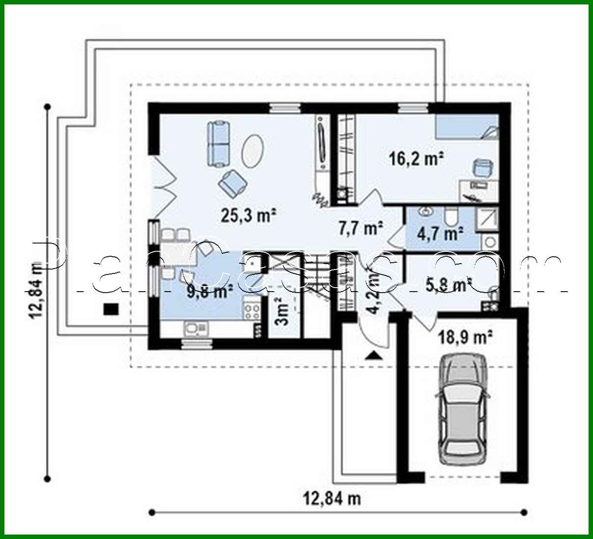 Visualization gallery - The project of a cottage with an attic, with a frontal garage