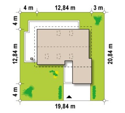 Visualization gallery - The project of a cottage with an attic, with a frontal garage