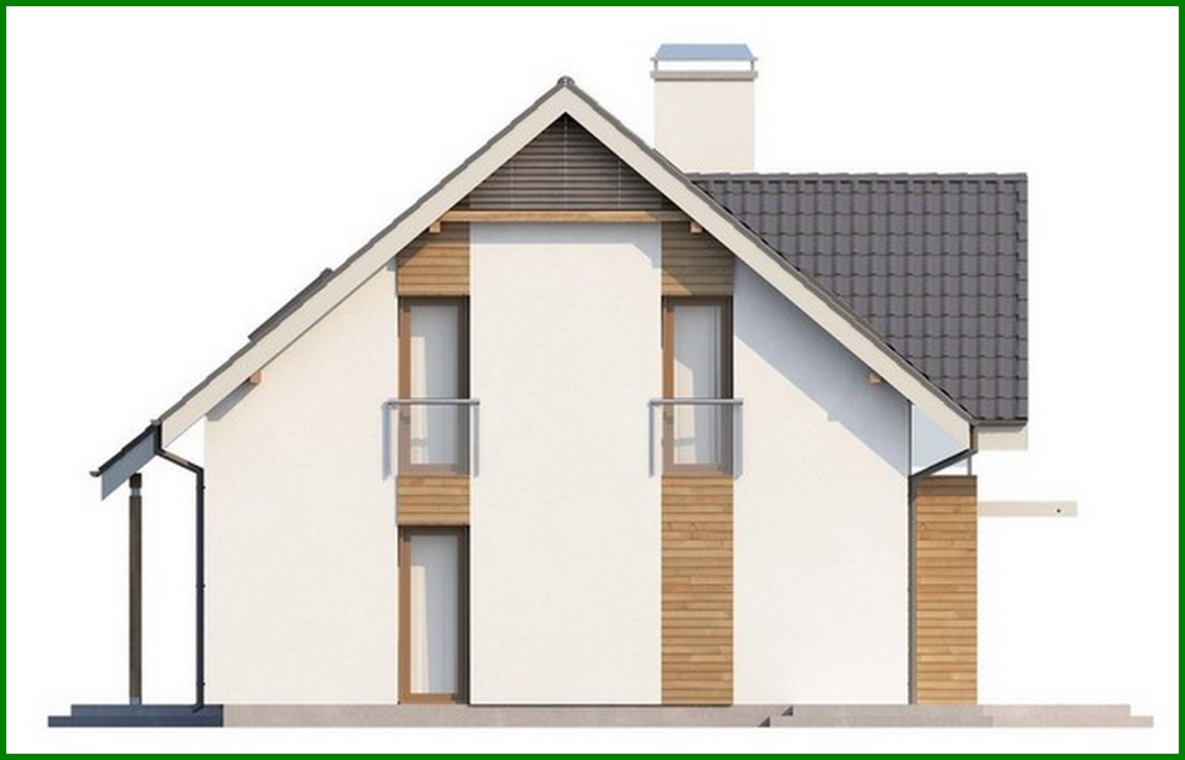 Visualization gallery - Project of a cottage with a garage and a large skylight