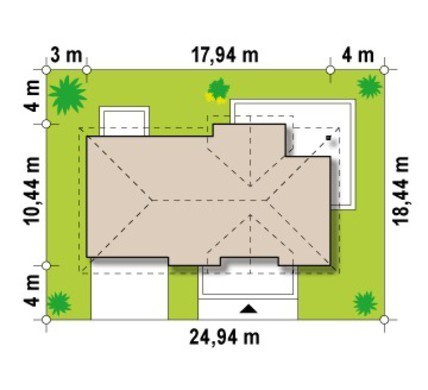 Visualization gallery - Project of a stylish cottage with a garage for two cars