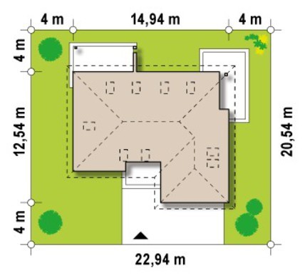 Visualization gallery - Project of a cottage with a garage and an additional night zone