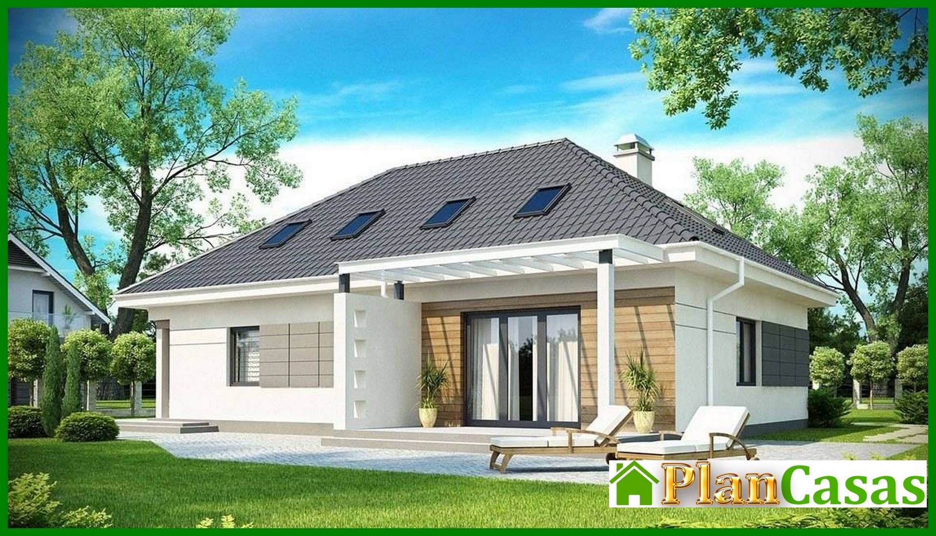 Visualization gallery - Project of a cottage with a garage and an additional night zone