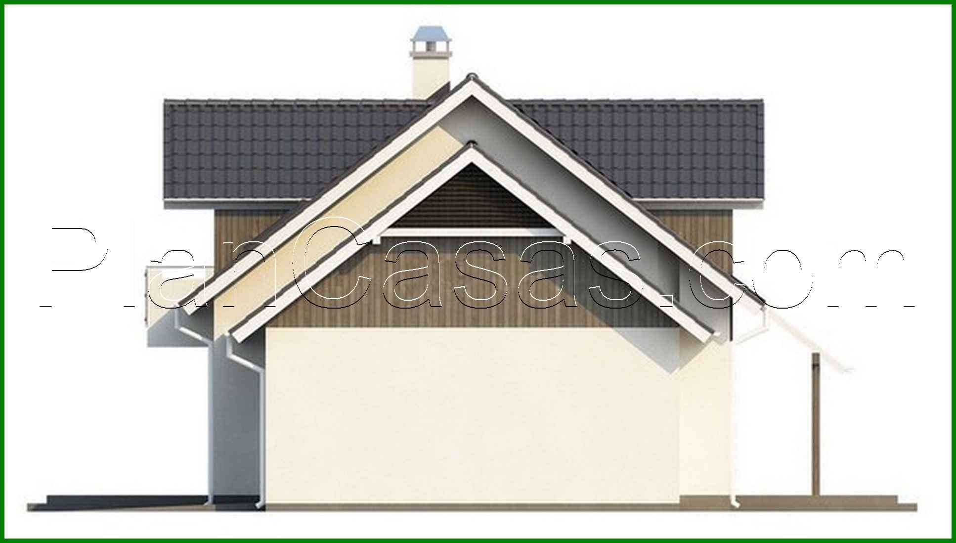 Visualization gallery - Project of a large cottage with a garage, an attic and an additional bedroom