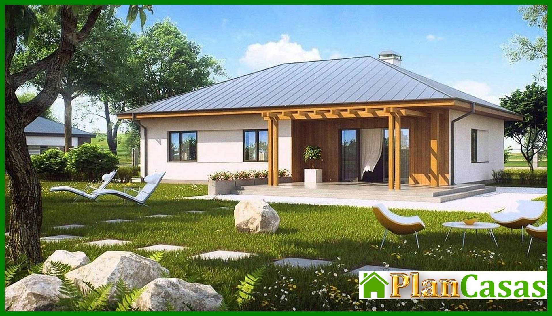 Visualization gallery - The project of a country house with a sloping roof