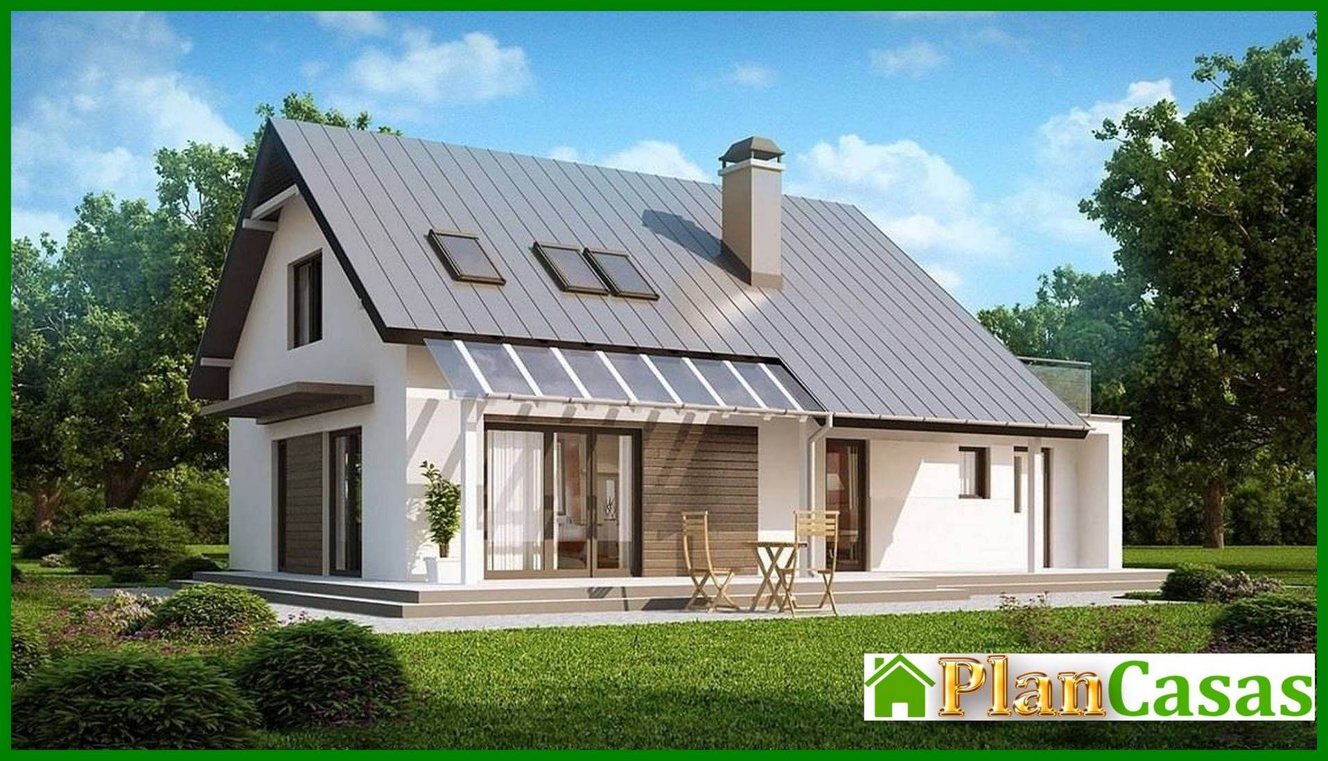 Visualization gallery - Project of a classic house with a terrace above the garage