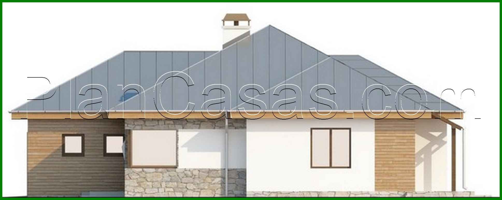 Visualization gallery - One-storey cottage project with a garage for two cars