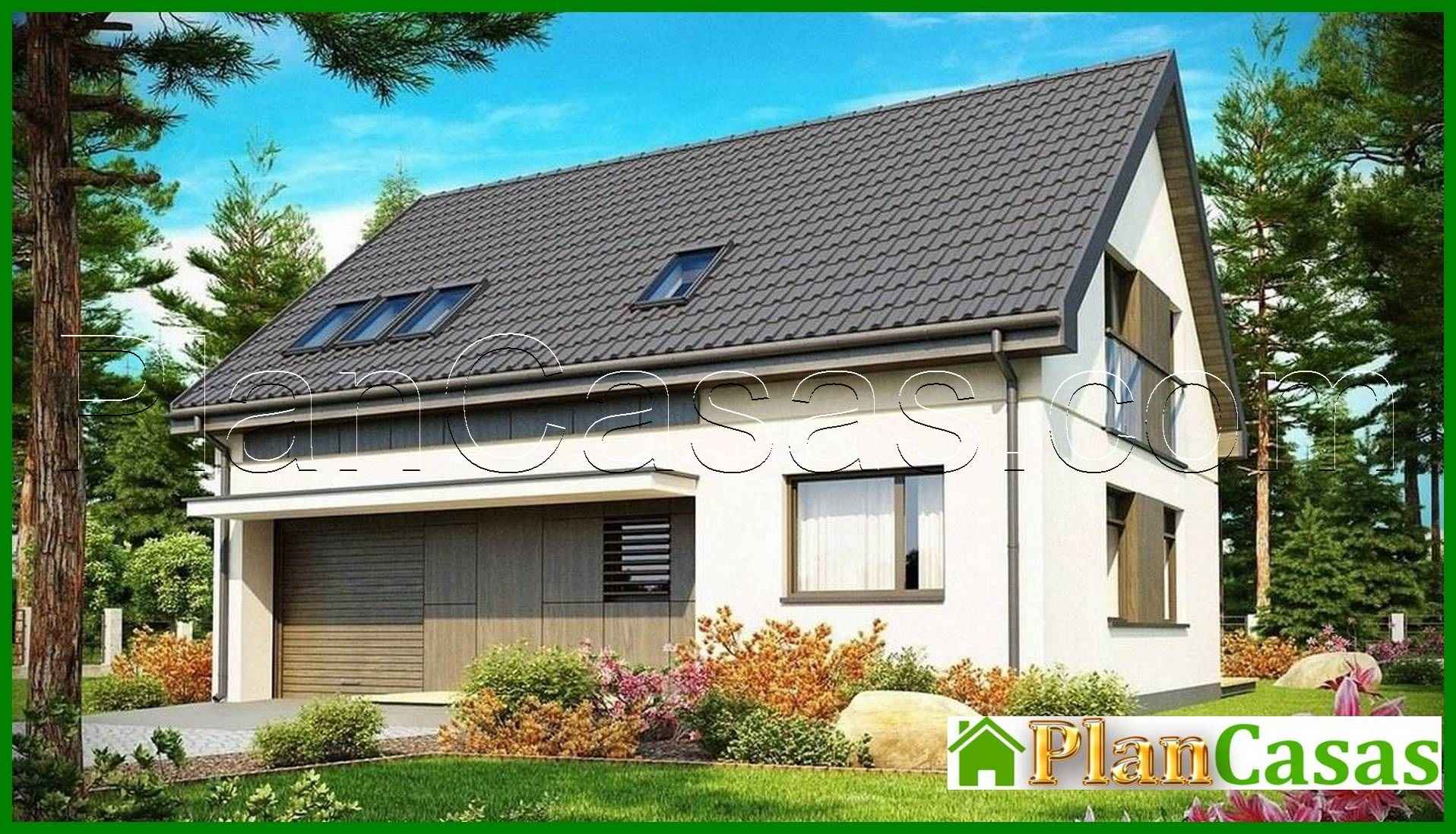 Visualization gallery - Project of a traditional cottage with a built-in garage