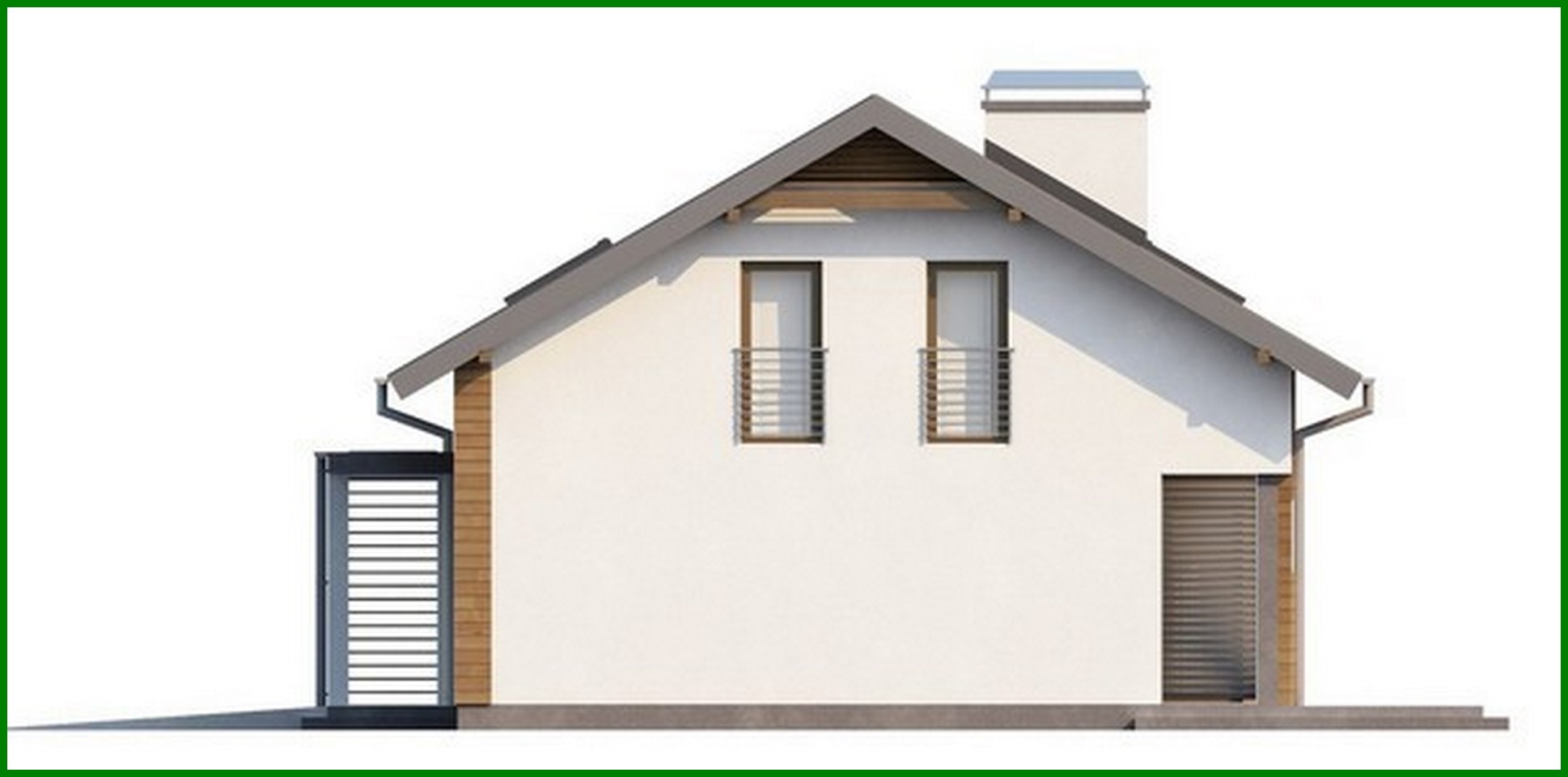 Visualization gallery - Project of a cottage with a garage and an office on the ground floor