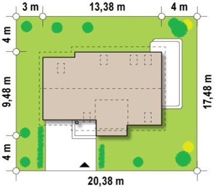 Visualization gallery - The project of a cottage with a garage, for two families