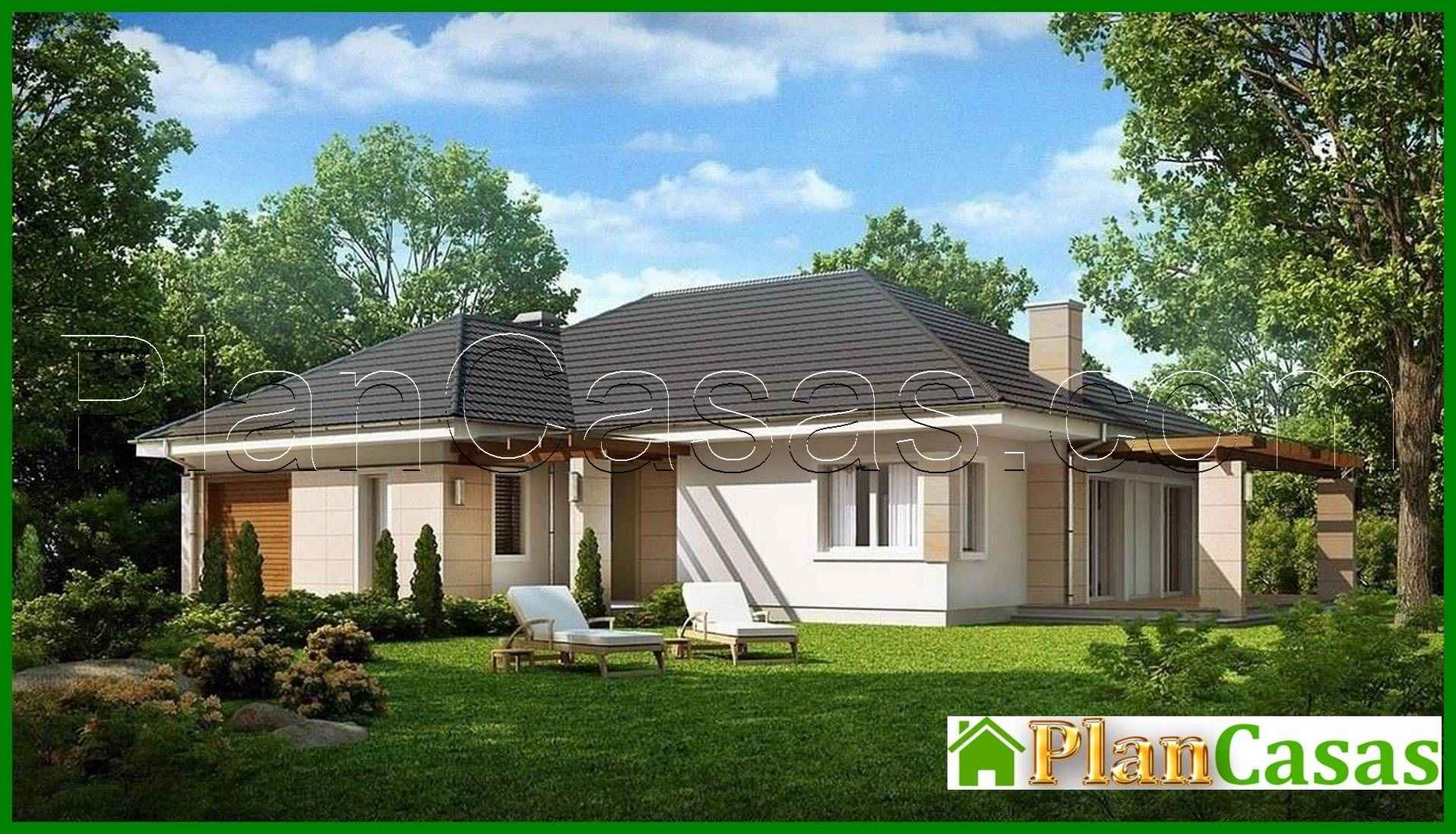 Visualization gallery - The project of a cozy classic one-story house with a garage for 1 car