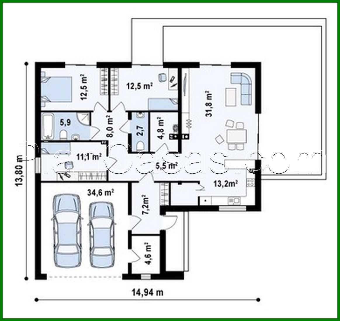 Visualization gallery - Project of a modern unusual one-story house
