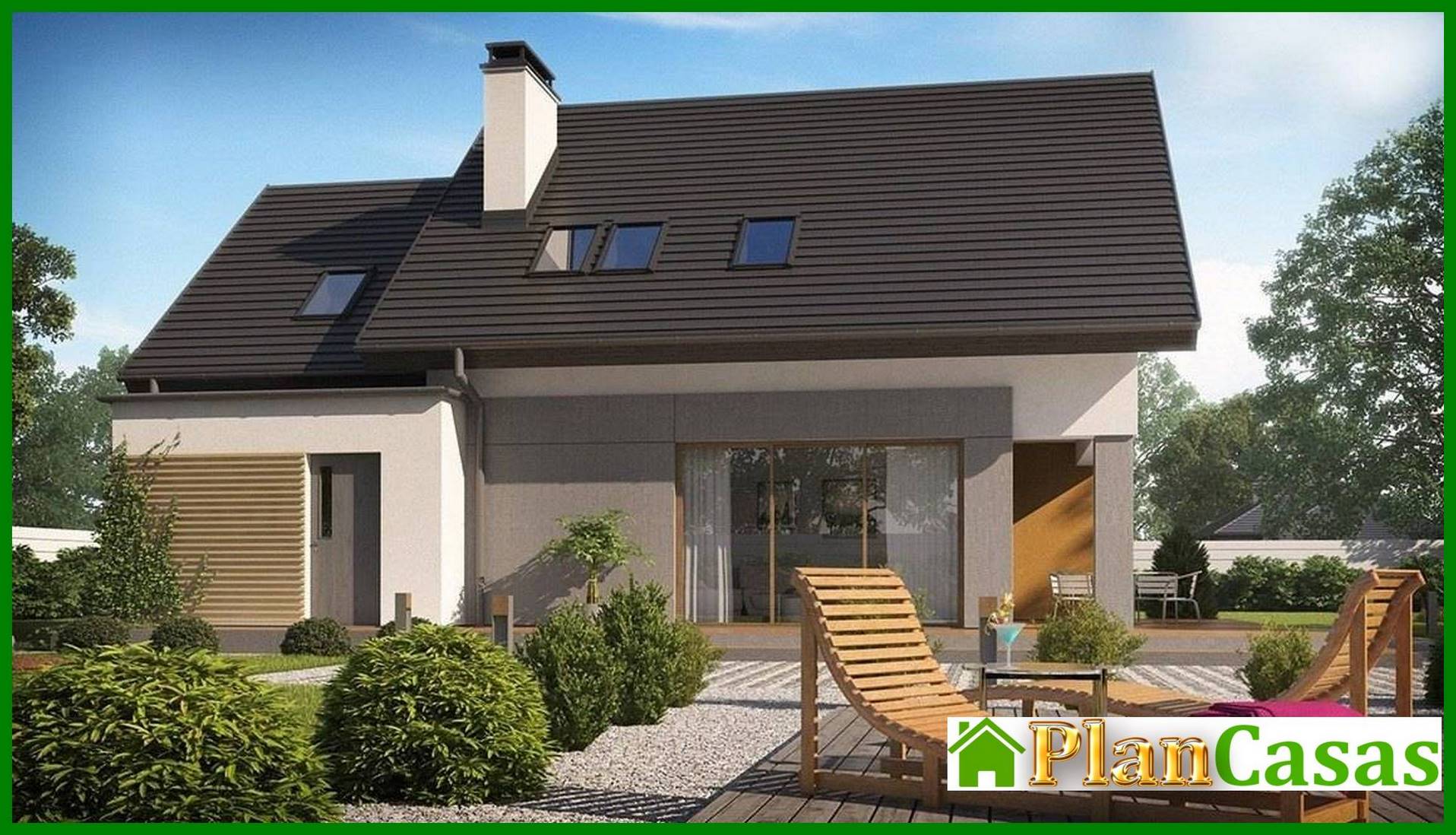 Visualization gallery - The project of a modern stylish small house with an attic, a garage for 1 car