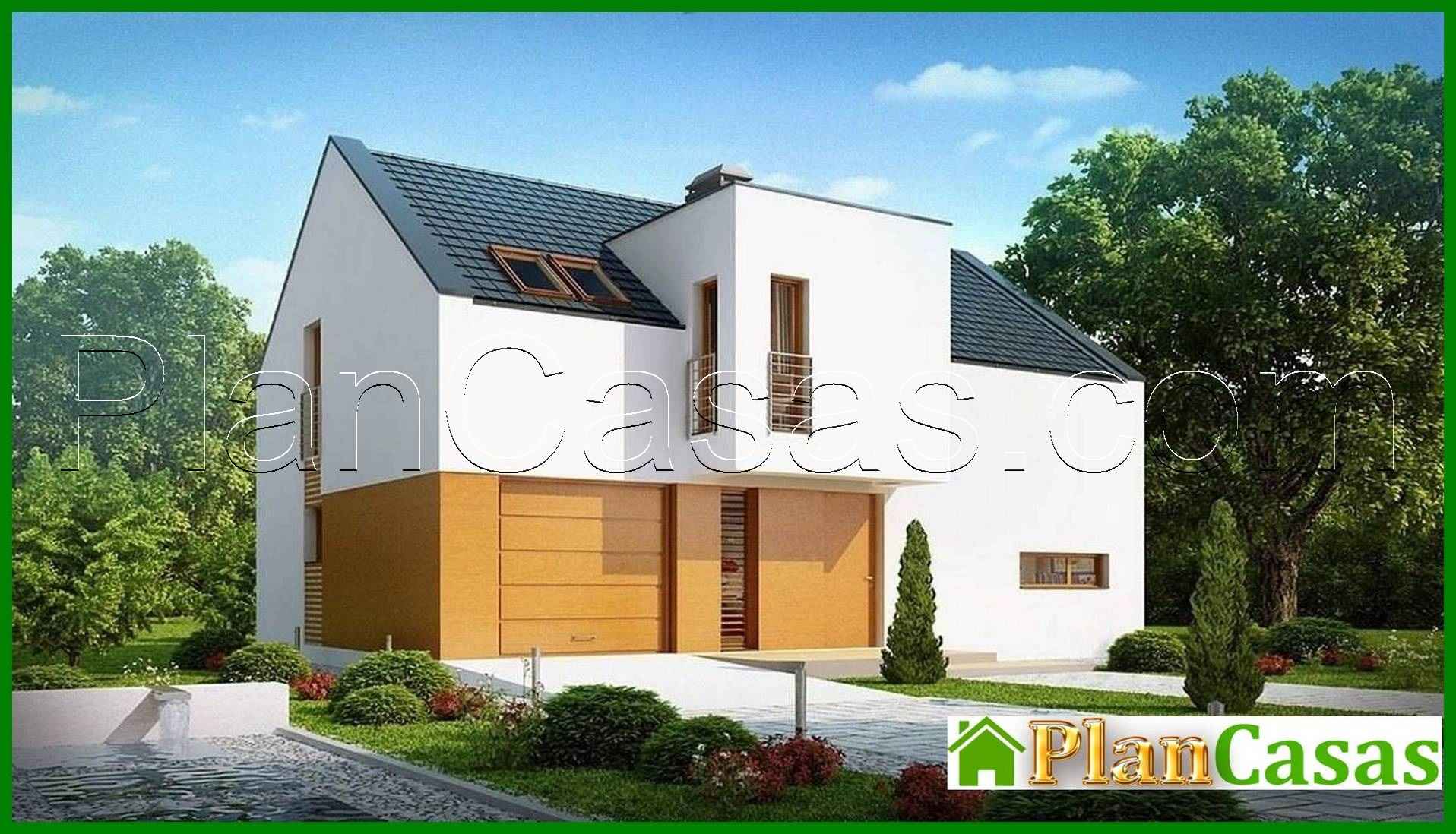 Visualization gallery - The project of a modern bright cottage with a garage and a gable roof