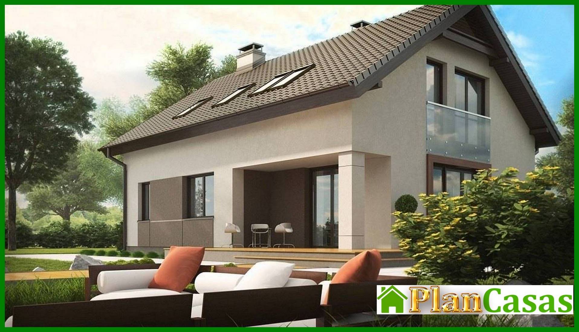 The project of an economical small cottage with an attic house plan